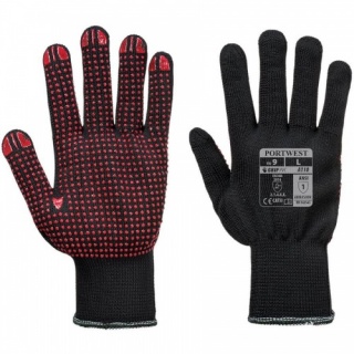 Portwest A110 Nylon Polka Dot Gloves - PVC